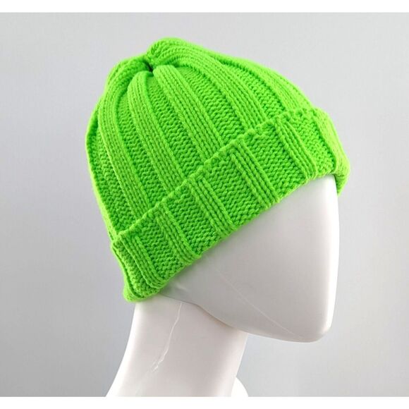 Girls Neon Green Knit Beanie Hat by Nordstrom BP - Picture 7 of 8